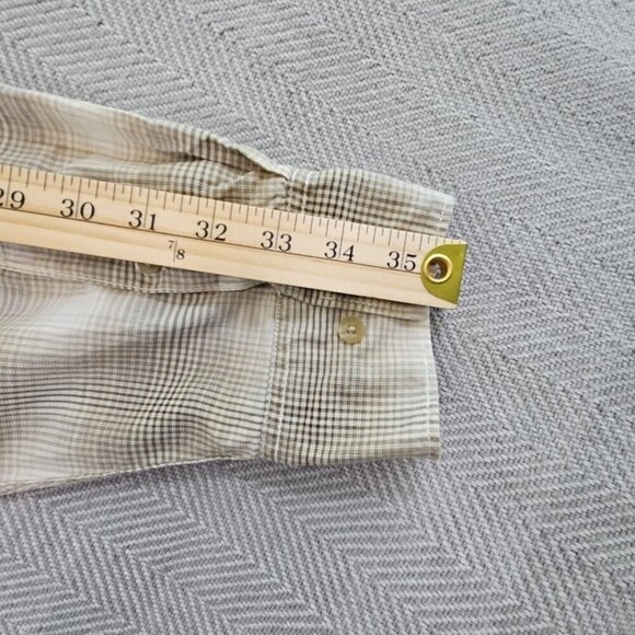 Calvin Klein Modern Casual Roll-Tab Shirt Men's XXL Beige Plaid Long Sleeve NWT - Picture 15 of 16